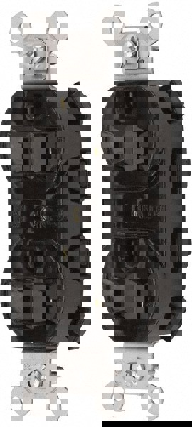 Straight Blade Receptacles; Receptacle Type: Duplex Receptacle ; Grade: Specification ; Color: Black ; Grounding Style: Self-Grounding ; Amperage: 20.0000 ; Voltage: 125V AC